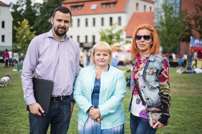Małgorzata Zajdel oraz jej współpracownicy i studenci podczas Astro Festiwalu na Wyspie Młyńskiej, fot. Tymon Markowski