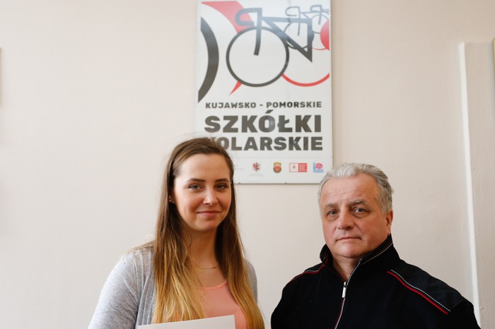 Nikola Rożyńska z trenerem Adamem Sieczkowskim, fot. Mikołaj Kuras dla UMWKP