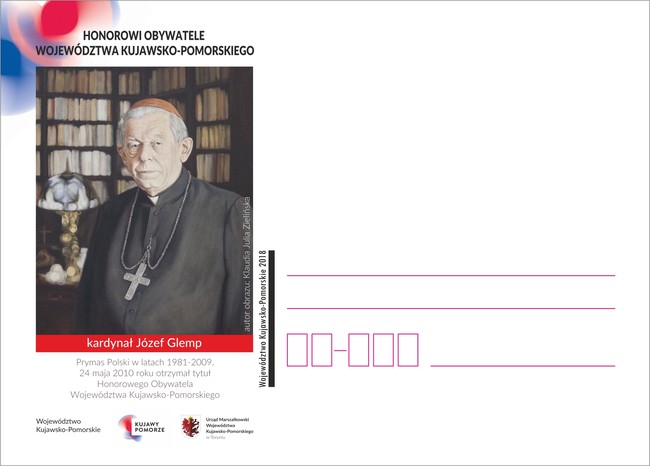 Kardynał Józef Glemp - kartka