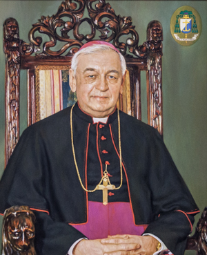 Biskup Andrzej Suski, autor obrazu - Ewa Ludmiła Mika-Tomczuk