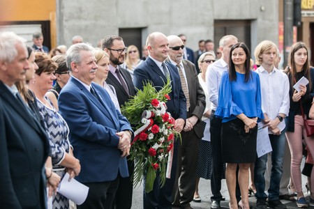 Uroczystość odsłonięci i poświęcenia tablicy pamięci Antoniego Łapczyńskiego w Chełmży, fot. Andrzej Goiński