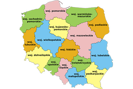 Mapa województw Polski