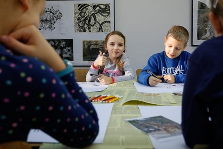 Zajęcia plastyczne w Galerii i Ośrodku Plastycznej Twórczości Dziecka, fot. Mikołaj Kuras