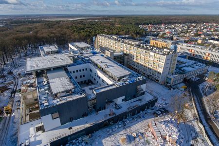 Budowa Wojewódzkiego Szpitala Zespolonego w Toruniu, styczeń 2019, fot. Sky Drone Studio dla KPIM