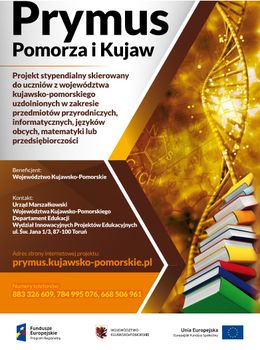 Plakat promujący projekt stypendialny Prymus Pomorza i Kujaw