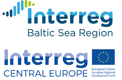 Logotypy - Interreg Europa Środkowa i Interreg Region Morza Bałtyckiego