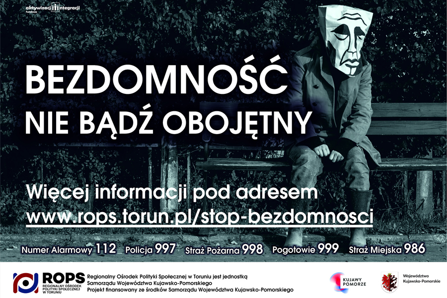 Bezdomność – nie bądź obojętny, oficjalny plakat kampanii
