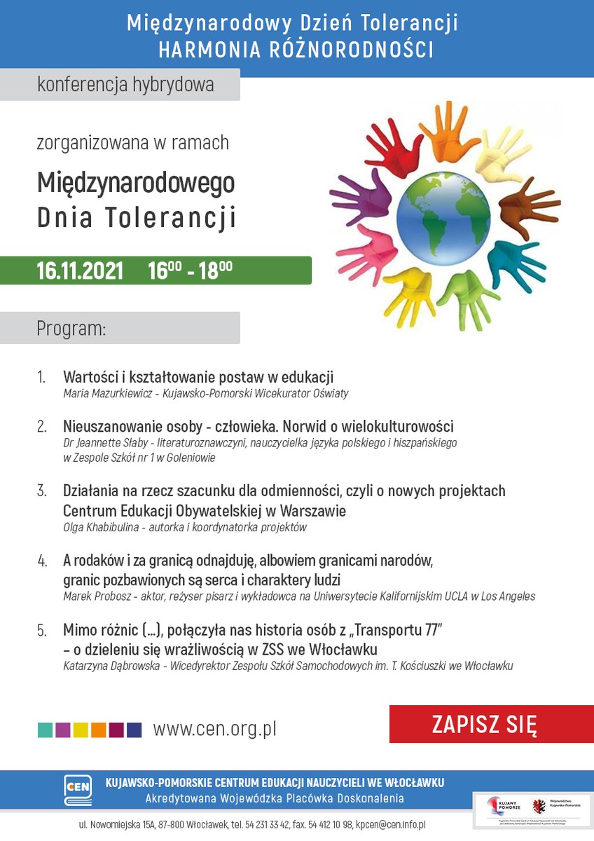 Międzynarodowy Dzień Tolerancji - Harmonia różnorodności - Program konferencji (jpg)