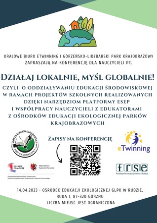 Plakat - Konferencja dla nauczycieli w Górznieńsko-Lidzbarskim Parku Krajobrazowym