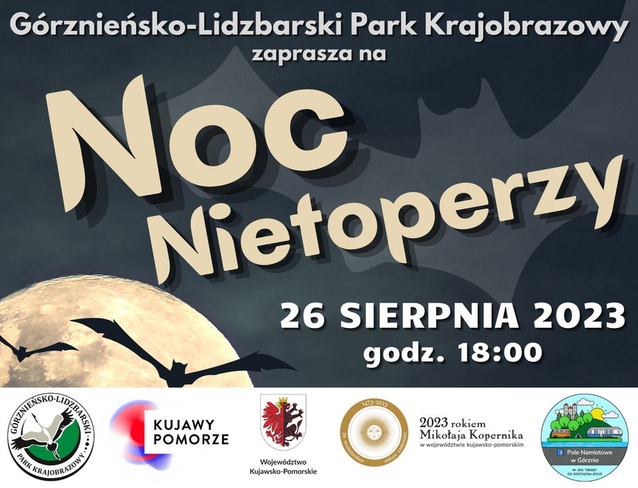 Górznieńsko-Lidzbarski Park Krajobrazowy zaprasza na Noc Nietoperzy, 26 sierpnia 2023, godz. 18:00
