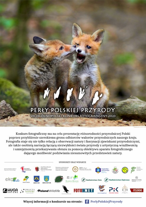 Plakat VII edycji Ogólnopolskiego Konkursu Fotograficznego Perły Polskiej Przyrody 2023