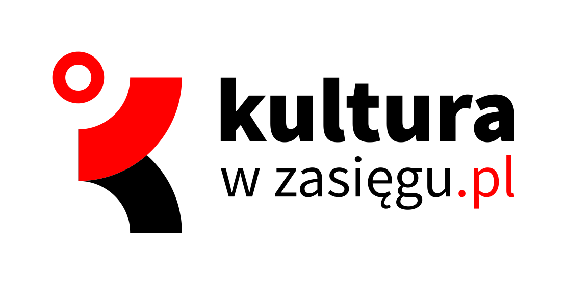 Poziome logo informatora kulturalnego Pomorza i Kujaw Kultura w zasięgu - kolor - wersja podstawowa