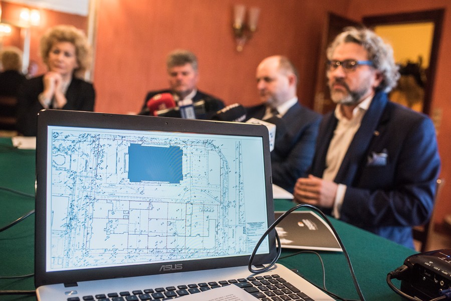 Konferencja marszałka województwa i dyrektora FP nt. rozbudowy gmachu instytucji, fot. Tymon Markowski