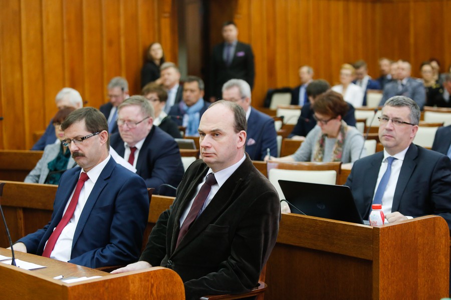 Sesja sejmiku województwa, 20 lutego 2017; fot. Mikołaj Kuras dla UMWKP