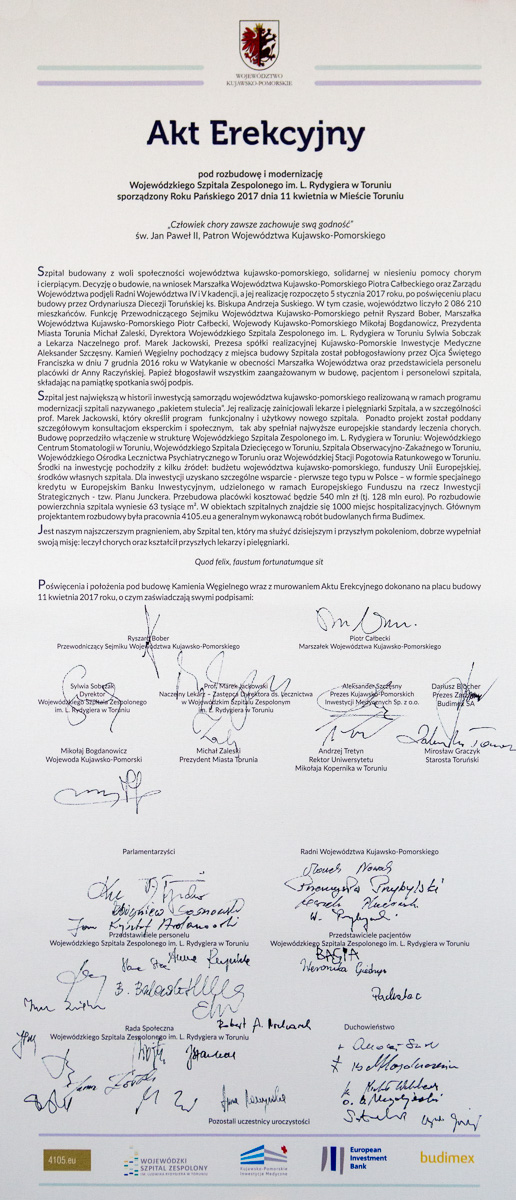 Akt erekcyjny z podpisami, fot. Szymon Zdzieblo/tarantoga.pl dla UMWKP