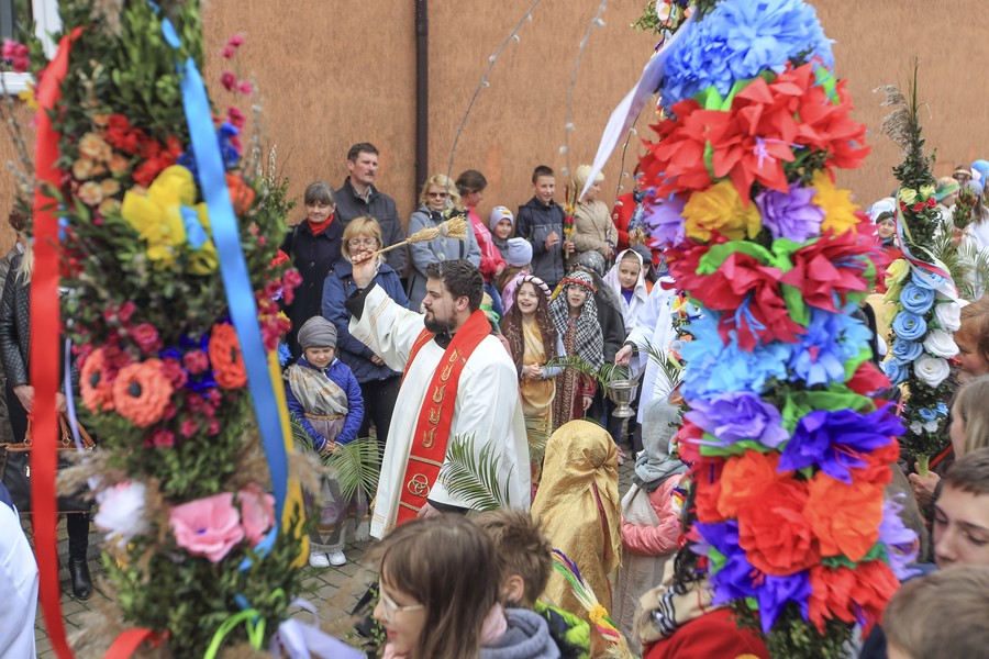 09.04.2017 r., Uroczyste obchody Niedzieli Palmowej w Brześciu Kujawskim, fot. Daniel Pach