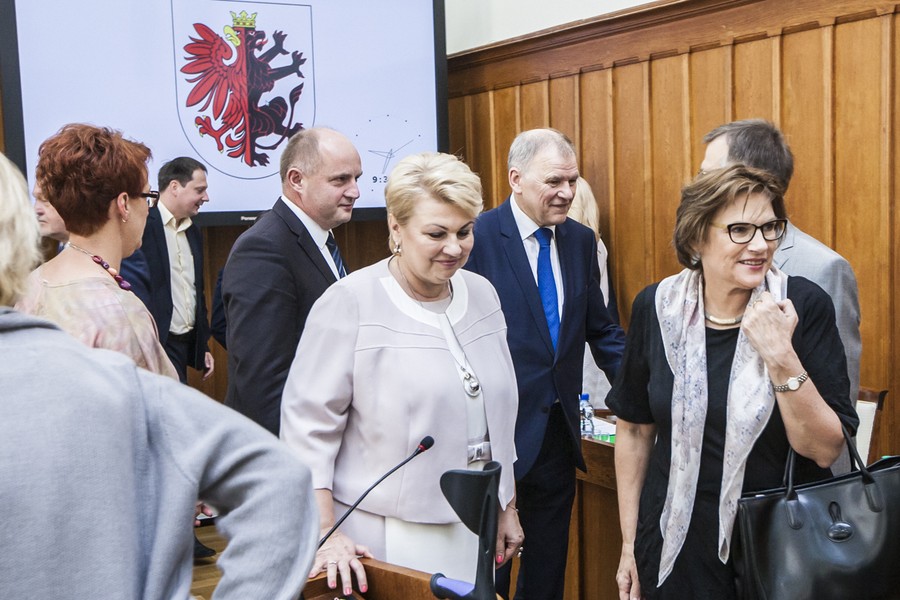 Wizyta komisarza Vytenisa Andriukaitisa podczas sesji sejmiku województwa, fot. Andrzej Goiński