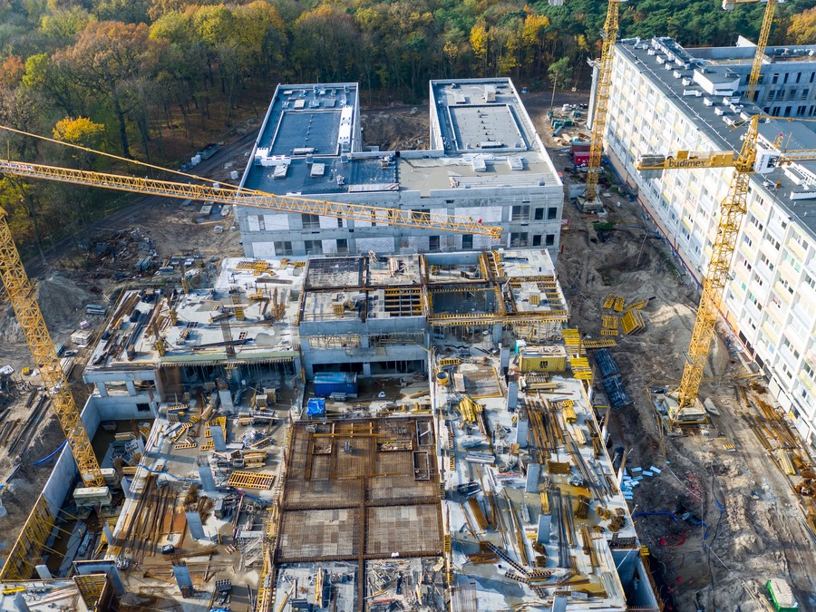 Budowa nowego kompleksu szpitala na Bielanach jest największą inwestycją w Kujawsko-Pomorskie, fot. Sky Drone Studio dla UMWKP