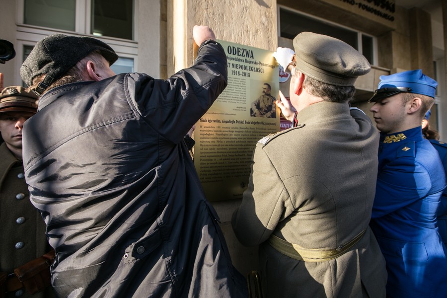 Marszałek Piłsudski z wizytą w Urzędzie Marszałek Toruniu, fot. Andrzej Goiński/UMWKP