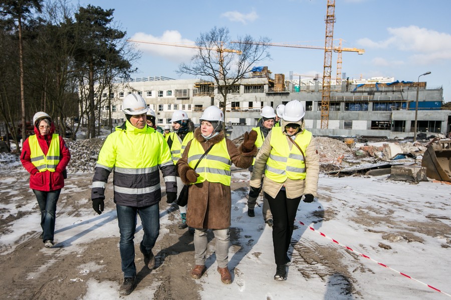 Zwiedzanie budowy nowego kompleksu Wojewódzkiego Szpitala Zespolonego w Toruniu, fot. Andrzej Goiński