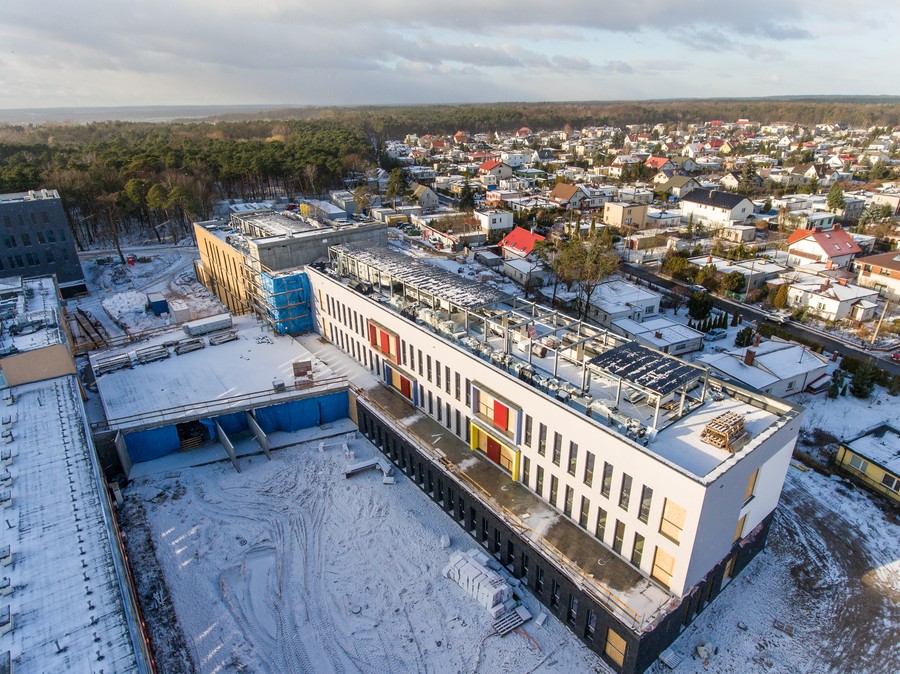 Budowa Wojewódzkiego Szpitala Zespolonego w Toruniu, styczeń 2019, fot. Sky Drone Studio dla KPIM