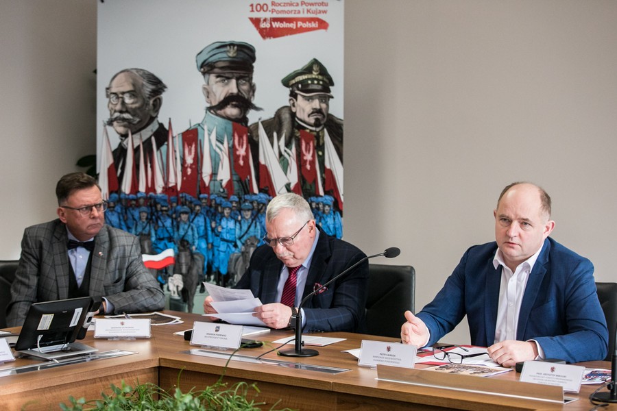 Konferencja prasowa na temat obchodów 100-lecia powrotu Pomorza i Kujaw zachodnich do macierzy, fot. Andrzej Goiński
