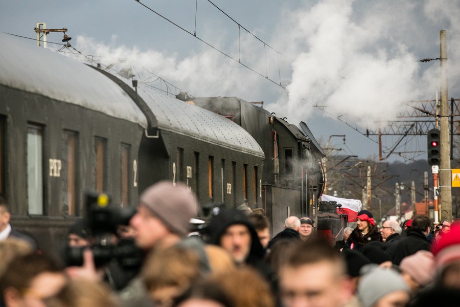 Przyjazd historycznego pociągu z Gdańska do Pucka, fot. Karol Stańczak/UMWP