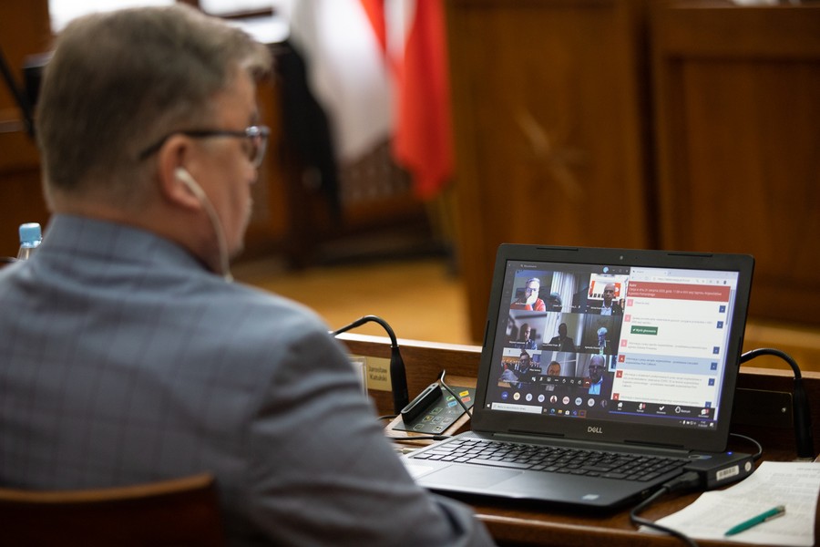 Sesja sejmiku województwa, 31 sierpnia 2020, fot. Mikołaj Kuras dla UMWKP