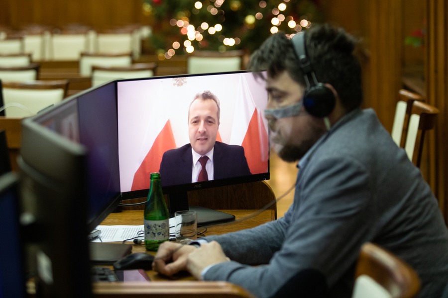 Sesja sejmiku województwa z 21 grudnia 2020 roku, fot. Mikołaj Kuras dla UMWKP