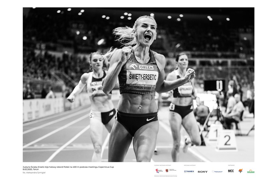 Justyna Święty-Erestic bije halowy rekord Polski na 400 m podczas meetingu Copernicus Cup, fot. Aleksandra Szmigiel