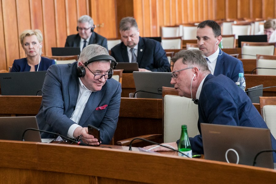 Sesja absolutoryjna sejmiku województwa, 24 maja 2021, fot. Andrzej Goiński/UMWKP