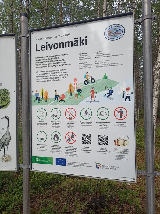 Park Narodowy Leivonmäki, tablica informacyjna na szlaku, fot. Katarzyna Rzemykowska