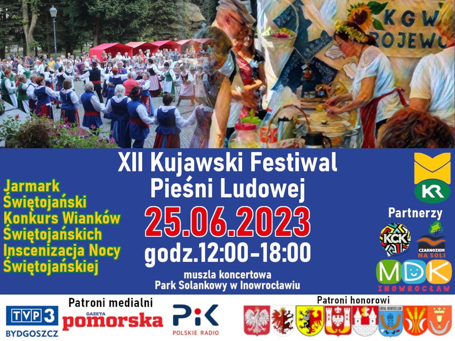Zaproszenie - XII Kujawski Festiwal Pieśni Ludowej