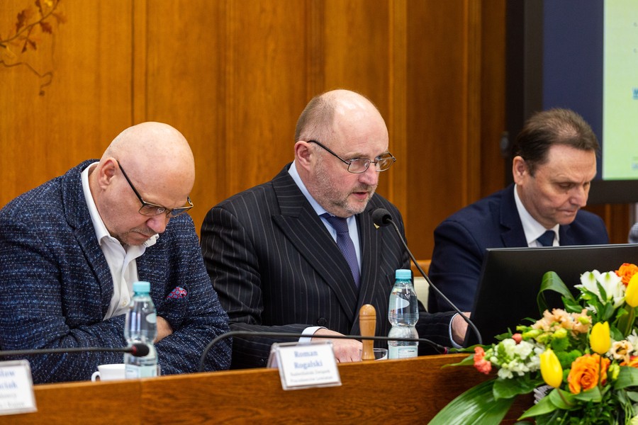od lewej p. R. Rogalski, p. P. Całbecki, p. L. Walczak podczas posiedzenia K-P WRDS Fot. Szymon Zdziebło