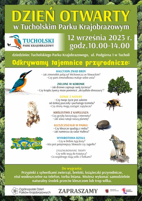 Plakat - Dzień otwarty w Tucholskim Parku Krajobrazowym