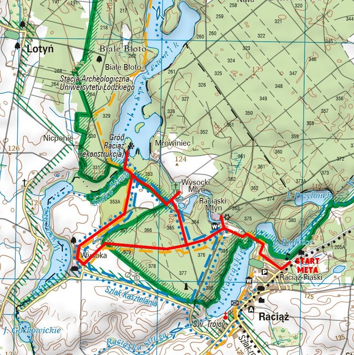 Mapa z trasą spaceru krajobrazowego Opracowanie Rafał Borzyszkowski