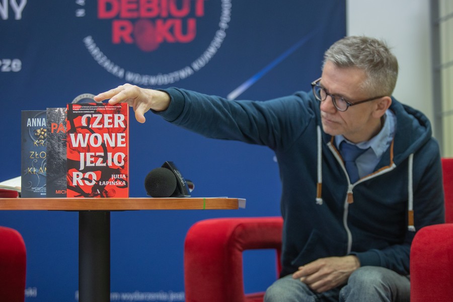 Konferencja prasowa w Książnicy Kopernikańskiej, Kryminalny Debiut Roku 2022, fot. Mikołaj Kuras dla UMWKP