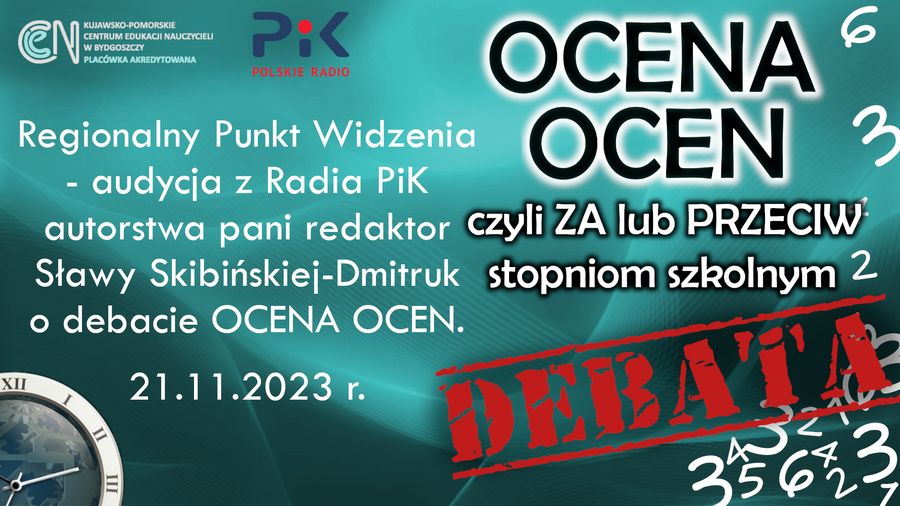 Audycja o debacie OCENA OCEN - Radio PiK - plansza startowa YouTube