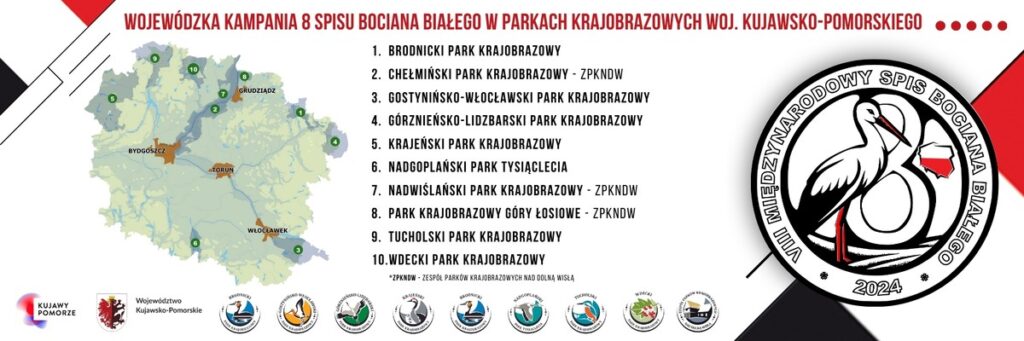 Wojewódzka Kampania 8 Spisu Bociana Białego w Parkach Krajobrazowych Woj. Kujawsko-Pomorskiego