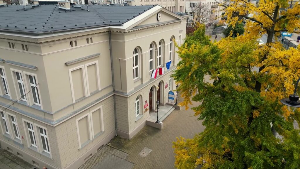 Budynek KPCEN w Bydgoszczy z lotu ptaka