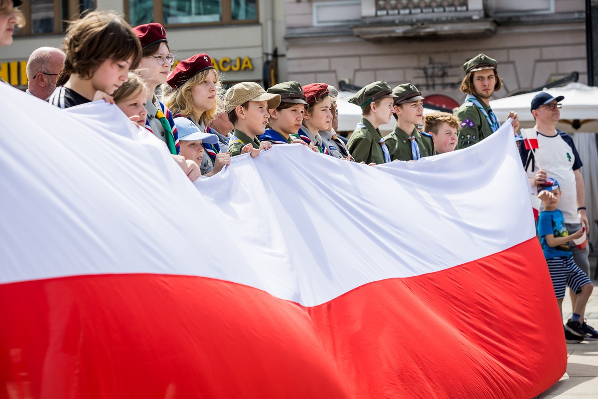 Bydgoskie obchody Dnia Flagi RP w 2024 roku, fot. Tomasz Czachorowski/eventphoto.com.pl dla UMWKP
