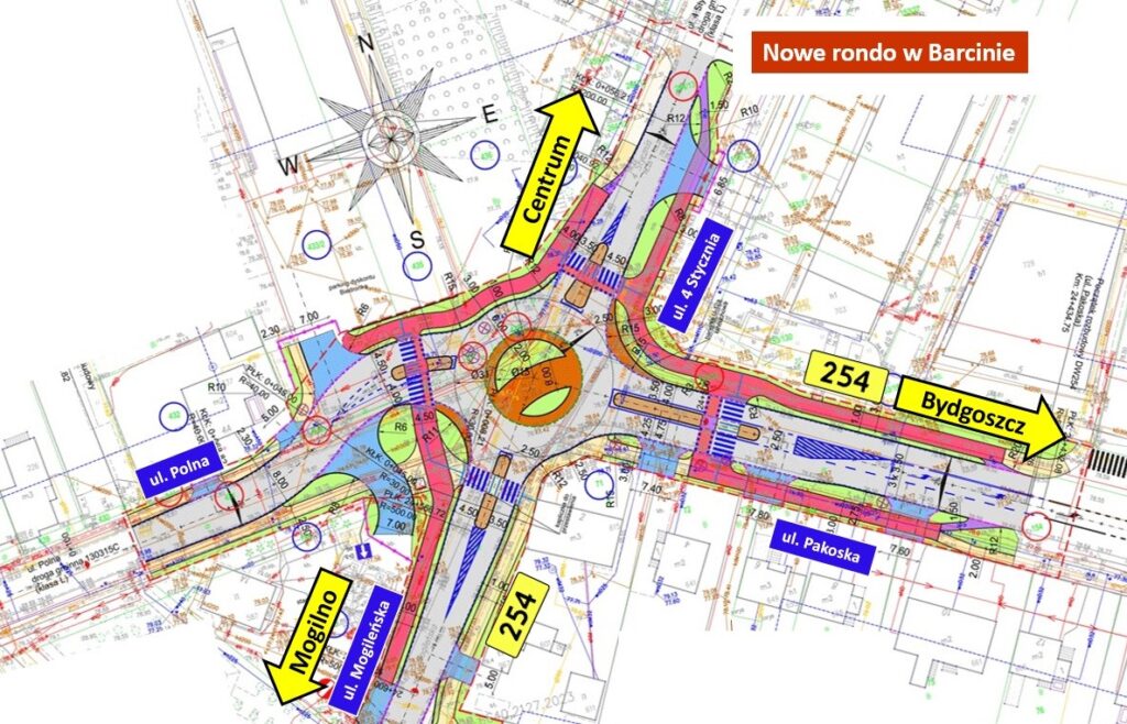 Diagram of the roundabout in Barcin, graphic: ZDW in Bydgoszcz