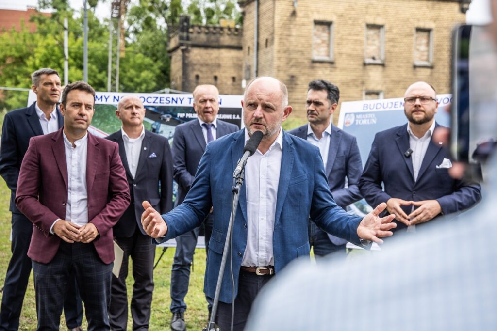 Konferencja prasowa na temat remontu linii kolejowej 353 Poznań Wschód – Skandawa, fot. Andrzej Goiński/UMWKP
