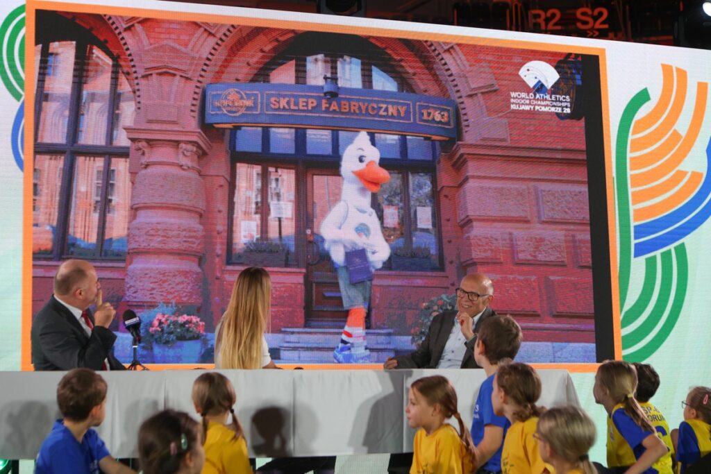 Presentation of the Kujawy Pomorze 26 World Indoor Championships Mascot, photo by Mikołaj Kuras for the UMWKP