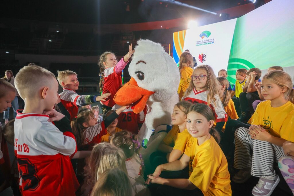 Presentation of the Kujawy Pomorze 26 World Indoor Championships Mascot, photo by Mikołaj Kuras for the UMWKP