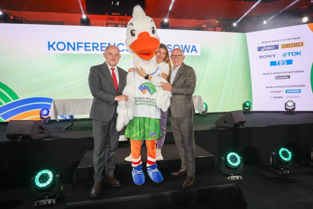 Presentation of the Kujawy Pomorze 26 World Indoor Championships Mascot, photo by Mikołaj Kuras for the UMWKP
