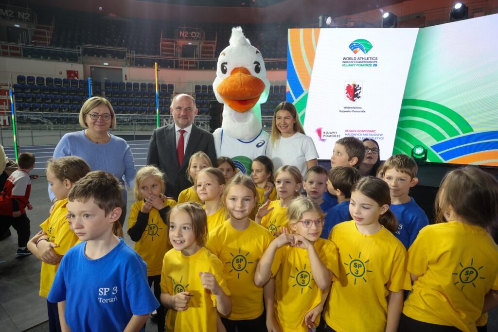 Presentation of the Kujawy Pomorze 26 World Indoor Championships Mascot, photo by Mikołaj Kuras for the UMWKP