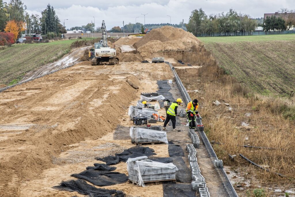 Budowa obwodnicy Mogilna, fot. Andrzej Goiński/UMWKP Construction of the Mogilno bypass, photo by Andrzej Goiński/UMWKP