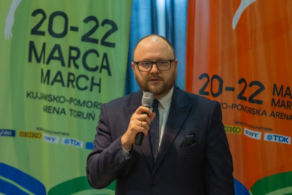 Uroczystość z okazji rozpoczęcia odliczania stu dni do Halowych Mistrzostw Świata Kujawy Pomorze 26, fot. Mikołaj Kuras dla UMWKP