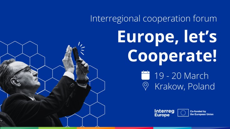 Grafika informująca o terminie i mieście, w którym odbędzie się forum europe, let`s cooperate 2025